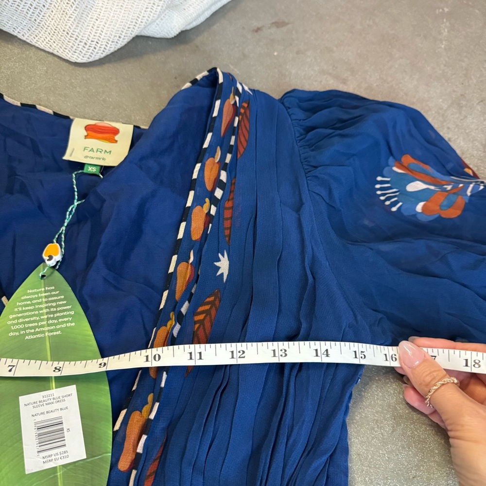 FARM Rio Navy Blue Maxi Dress with Orange & Light Blue Floral Print - Picture 14 of 16